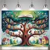 Яркий фон для школьной вечеринки, Дерево из книг и Ткань для фона вечеринки с чтением для детей