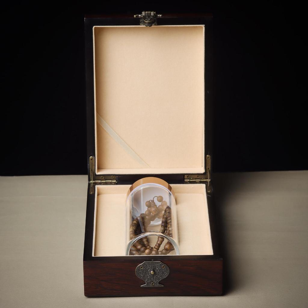 High-Quality Natural Agarwood 108 Bead Buddhist Bracelet - Qinan Multi-Turn Business Gift in Luxurious Gift Box
