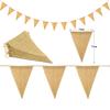 13 Flags Vintage Jute Hessian Burlap Bunting Banner Wedding Party Photography Props Celebration Party Decoration Banner