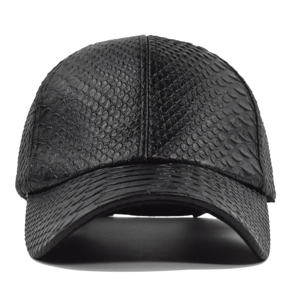 High Quality Classic Fake Crocodile PU Baseball Cap Solid Leather Fashion Snapback Hat Skull Cap For Unisex Women Hip-hop Hat Gorra