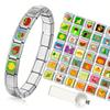 Modular Titanium Steel Bracelet with Cartoon Fruit and Vegetable Charms