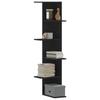 VidaXL Black Wall Corner Shelf 36.5x36.5x140 Cm Engineered Wood, Corner Shelf, Hanging Shelf, Wall Shelf 852628