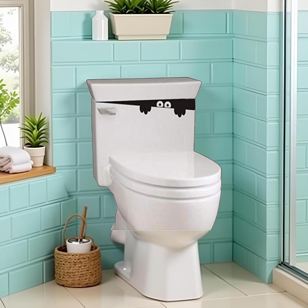 Blalck 3D Toilet Monster Funny Bathroom Seat Decor Removable Sticker Wall Art Decal Toilet Lid Decals