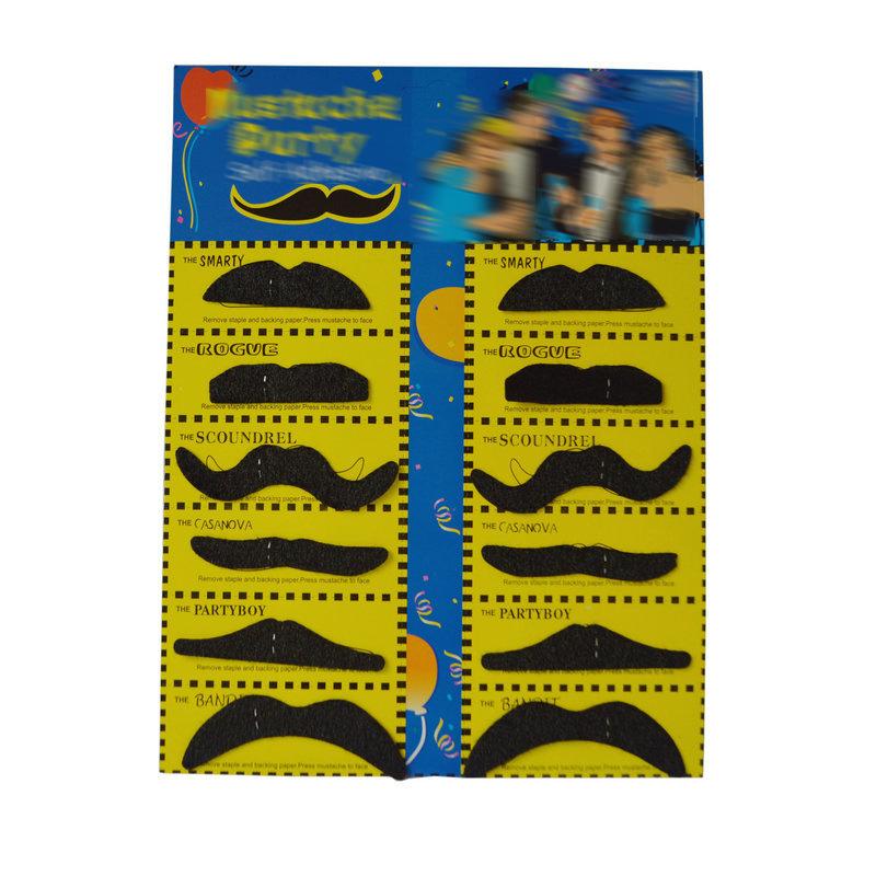 Парик Усы Хеллоуин Костюм Праздничные товары для вечеринок Забавная черная искусственная борода 12 шт. Вечерние бороды Парики Волосы Реквизит для фотобудки Дети Подарки