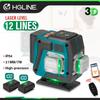 3D лазерный уровень 12 линий мини нивелирный инструмент дисплей мощности автоматический 360℃ горизонтальный и вертикальный перекрестный лазерный станок