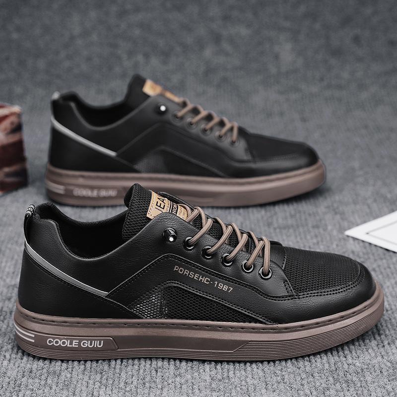 Мужская повседневная обувь, дышащие белые кроссовки, модные теннисные туфли для вождения, прогулок, мужские туфли на плоской подошве для скейтбординга