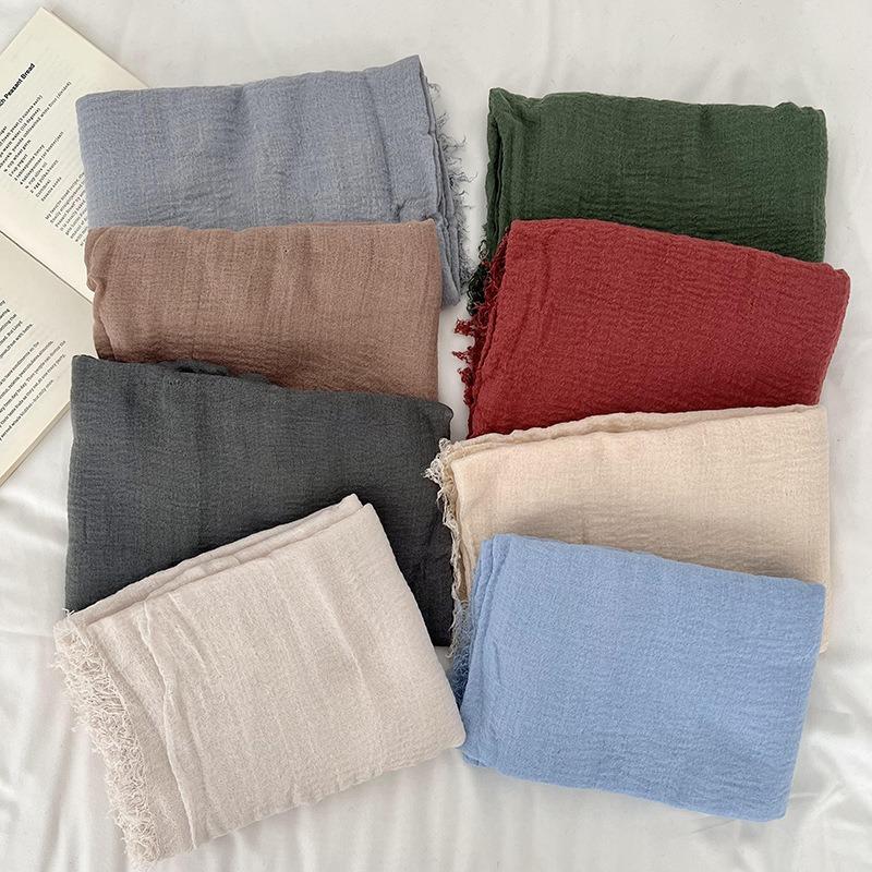 Autumn and Winter Scarf Women's New Versatile Long Solid Color High-end Scarf Warm Scarf Shawl Silk Scarf