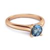London Blue Topaz Round Solitaire Ring - 925 Sterling Silver Rose Gold Vermeil
