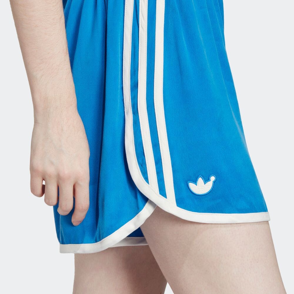 adidas Полосатый принт прямые шорты женские шорты синие IB5798