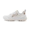 Li Ning Soft Rebound Shock Absorbment Retro Thick Sole Up Incovering Low Top Casual Shoes Women sneakers White AGCT424-1