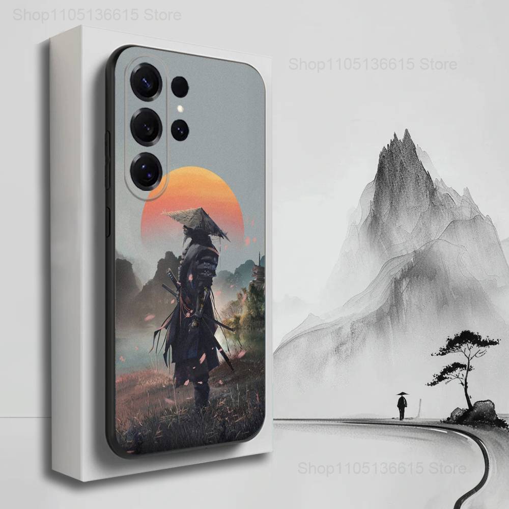 Чехол Bushido с рисунком Самурайское искусство Для Samsung S21,S9,S22,S25,S20,S10,Plus,Ultra,S24,S23,FE,Lite, Мягкий силикон, Черный