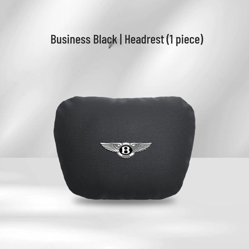 Genuine Leather Headrest, Lumbar Support, and Neck Pillow for Bentley Continental, Bentayga, Flying Spur, and Mulsanne Interiors.