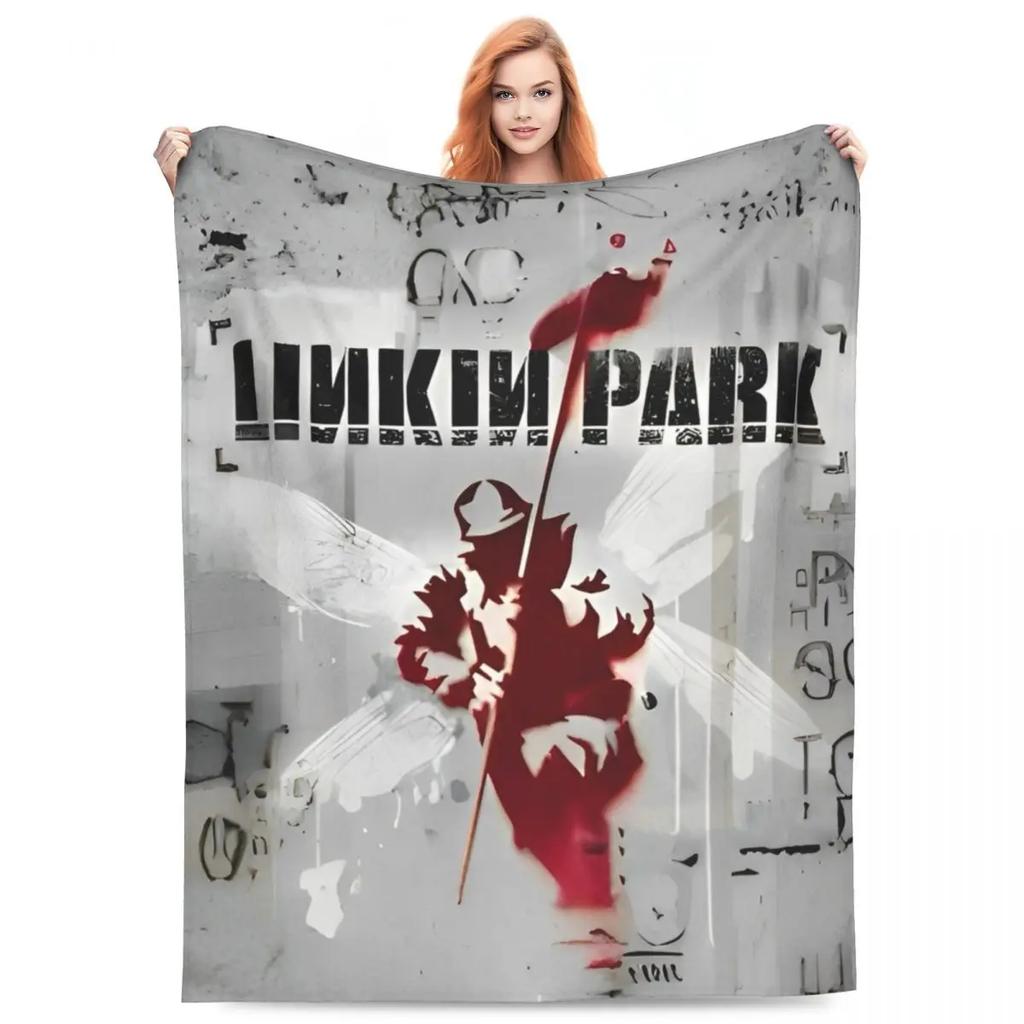 Покрывало-плед L-Linkin Rock Park Флисовое Супер Теплое Пледы для Дома Дивана Спальни Одеяло
