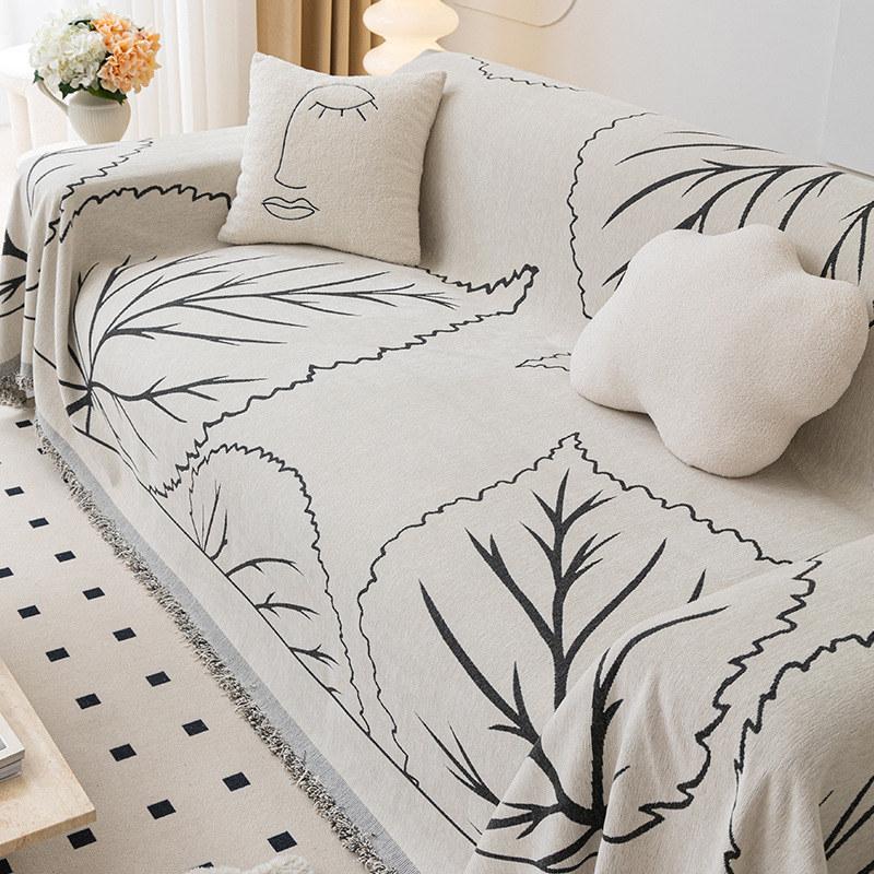 Modern Chenille Zebra Pattern Sofa Towel Furniture Cover 4 Seater Sofa Throw Blanket Couch Armchair Slipcover All-season