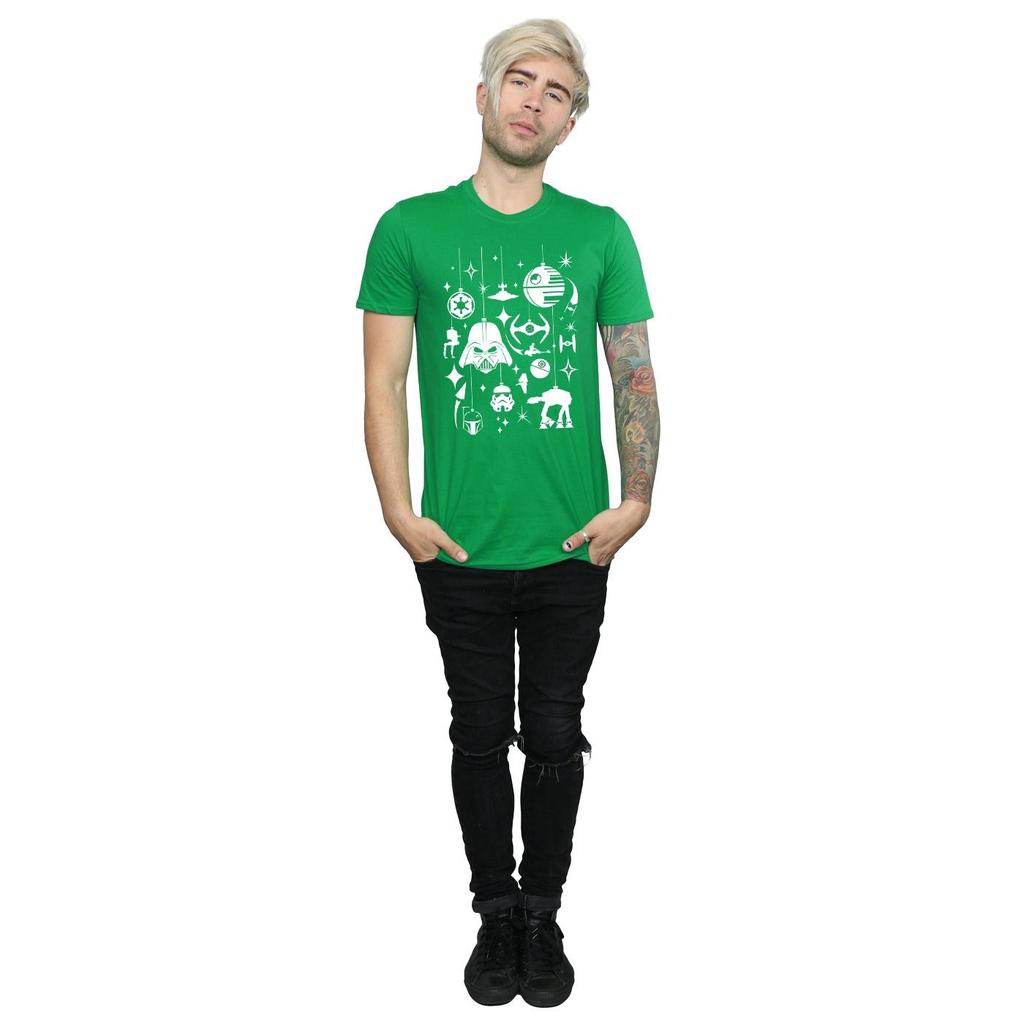 STAR WARS Мужская футболка с рождественскими украшениями