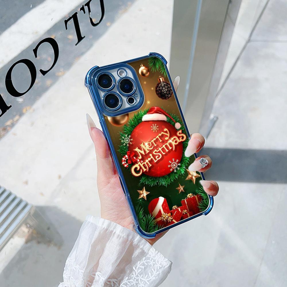 Ae113 Merry Christmas art Santa design art Гальванизированные чехлы для телефонов TPU для Xiaomi 11 Lite Redmi Note 13 Pro 12C Huawei Защитный чехол на четыре угла