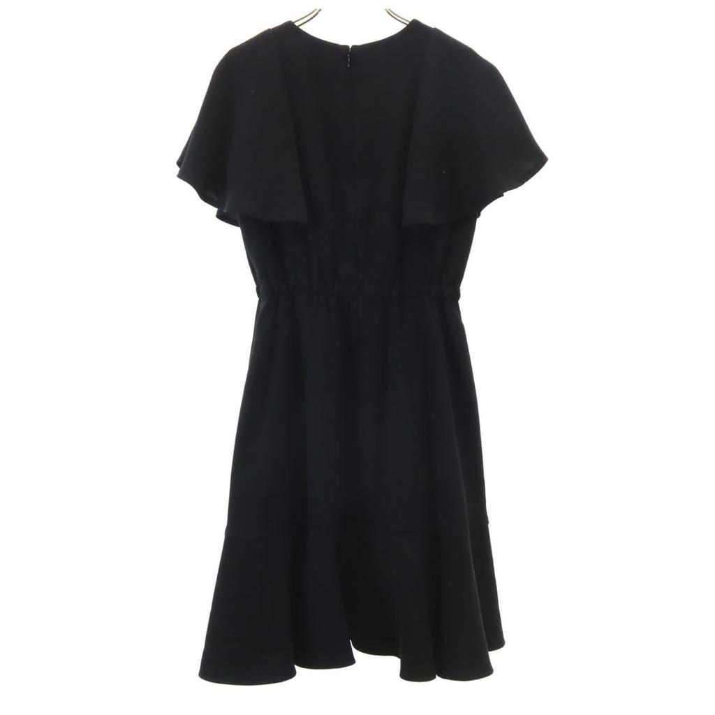 SNIDEL French sleeve Georgette flare mini dress black Women Used