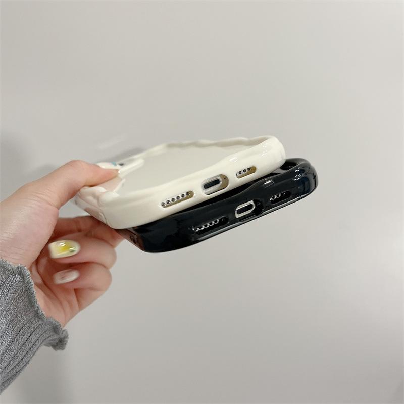 Кремовая текстура, волнистый край, мягкий силиконовый чехол, чехол для телефона для iPhone Samsung Huawei Honor Xiaomi Redmi Infinix Tecno, мягкая задняя крышка