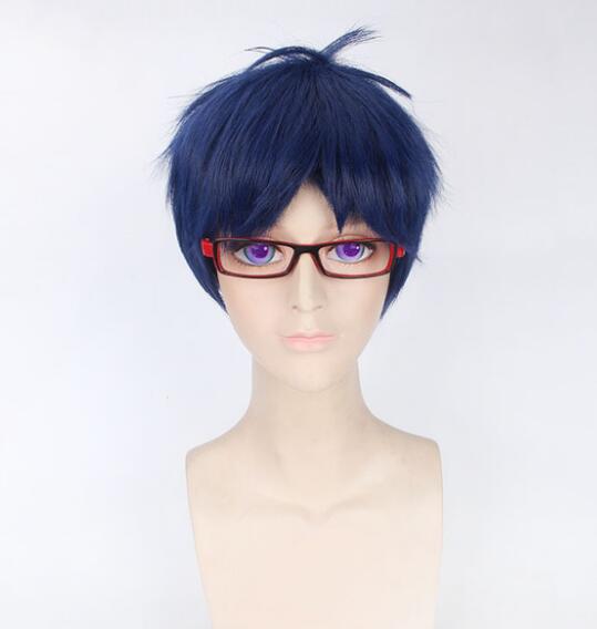 Короткий парик 30 см в стиле аниме бесплатно! Рюгазаки Рей Косплей Костюм термостойкие синтетические волосы для мужчин и женщин парики ( Без очков )