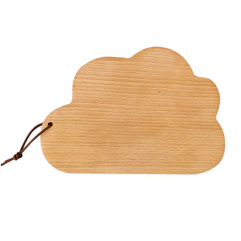 Beech Cloud-Shaped Cutting Board Wooden Bread Board Sushi Fruit Board Can Hang Serving Board Chopping Blocks For Kitchen