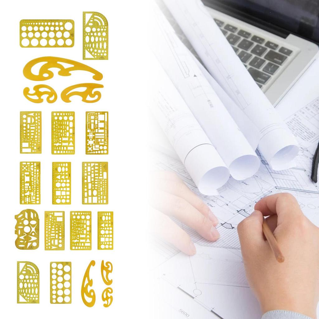 Шаблоны ландшафта Набор линеек Архитектура Пластиковые измерительные символы Трафарет Геометрия Измерение ванная и кухня Пол