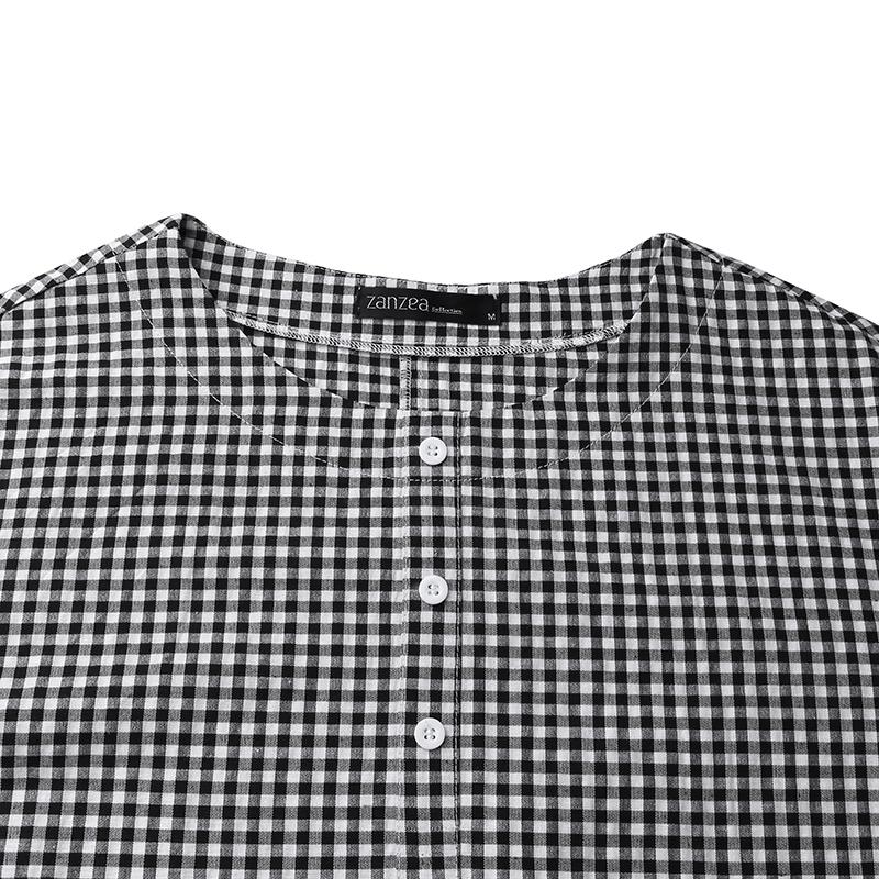 ZANZEA Женское длинное платье с длинными рукавами и пуговицами спереди в сетку