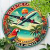 Винтажная металлическая жестяная табличка Caribbean Airways Clipper 8x12 дюймов Ретро Настенное искусство Декор дома Кухня Бар Гараж Мужская берлога