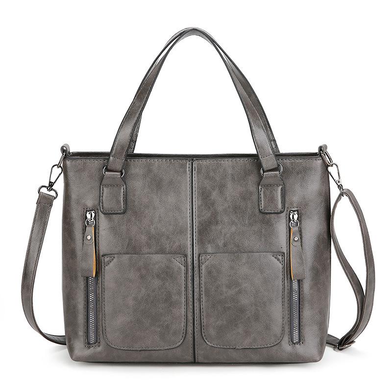 Новая европейская и американская модная сумка через плечо для женщин, большая вместимость, ретро женская сумка-тоут, простая диагональная сумка