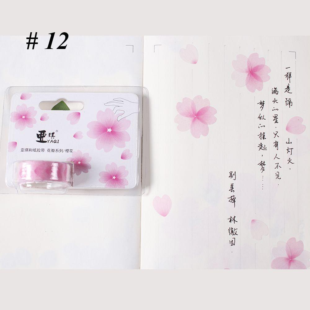 200PCS Adhesive Stylish Decorative Flower Petals Tape Masking Tape Sticky Paper Scrapbooking