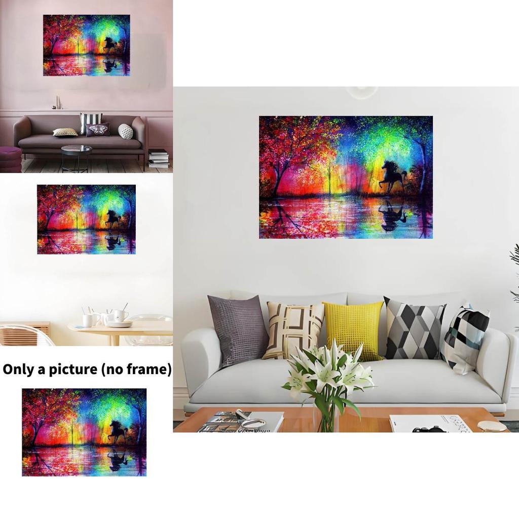 Холст Лошадь Настенное Искусство Живопись Животных с Технологией Распыления Для Декора Гостиницы и Кафе