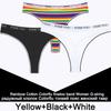 3PCS/Set Rainbow Colorful Striped Cotton Women Panties Sexy G-String Underwear Femme Finetoo Band Thong Intimate T-Back Lingerie