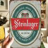 Металлическая вывеска пива Steinlager Винтажный плакат с изображением напитков Классическая этикетка алкоголя с рисунком 5% ABV Прочная настенная декорация Подходит