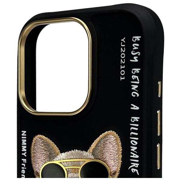 Nimmy etui iPhone 16 Pro Max 6.9 czarny/black Glasses Cool Dog