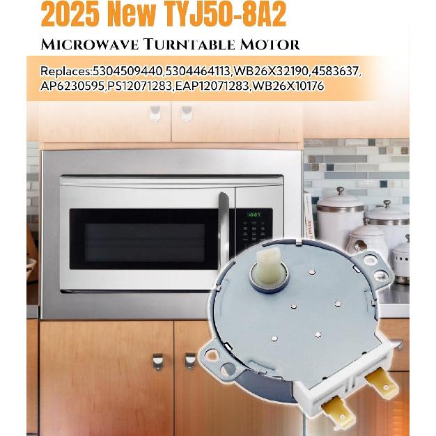 2025 Новый 5304509440 TYJ50-8A2 Сборка двигателя поворотного стола для микроволновой печи Подходит для микроволновой печи Frigidaire LFMV1645TF, Заменяет