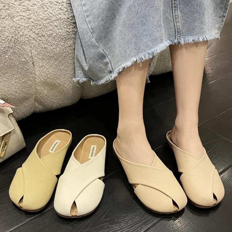 Fashion Flat Bottom Slippers Women Wear Soft Sole Comfortable Versatile Women's Shoes Fashion Slippers Pantuflas De Mujer 2024