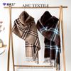 Autumn and Winter Fox Hair Scarf Women's Imitation Cashmere Plaid Scarf High-end Versatile Winter Warm Shawl
