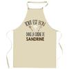 Planetee Tablier Tout est bon dans la cuisine de SANDRINE | Cadeau original Prénom pour Cuisinière | Vêtement Blouse protection