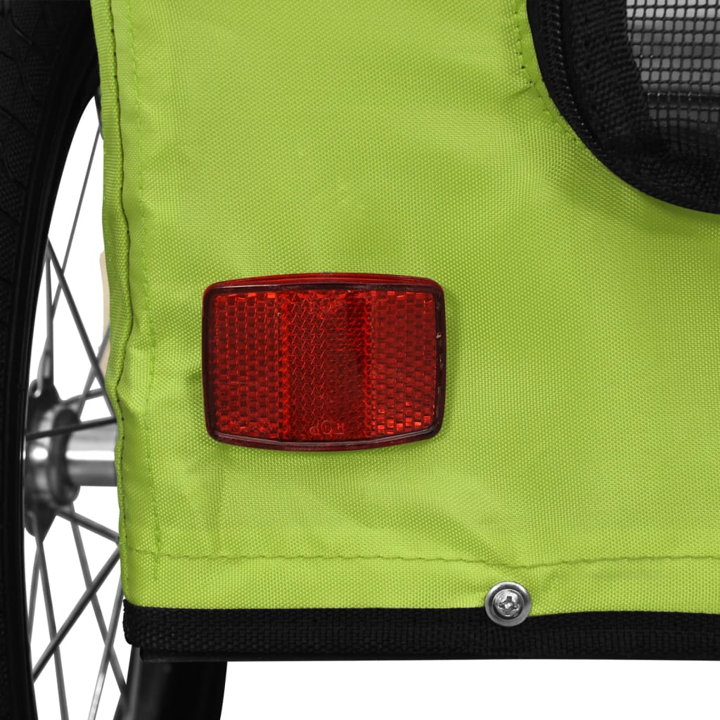 Bicycle Trailer for Dogs Green Oxford Fabric and Iron