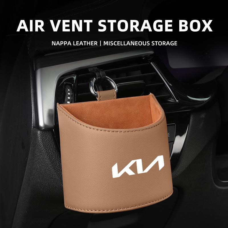 GWXN5 Car Air Vent Outlet Storage Bag Door Side Key Storage Box For KIA K5 K2 Optima Soul Spectra Niro Cadenza Sephia Carens