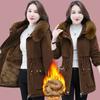 Осенне-зимняя устойчивая к холоду и теплая куртка, свободное повседневное стеганое пальто, женские большие размеры, плюшевый меховой воротник, толстые пуховые хлопковые куртки
