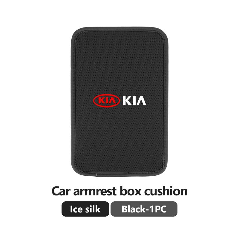GNQE7 Car Armrest Box Pad Leather/Ice silk Cushion Protector Elbow Support Accessories For KIA Sportage Rio Ceed Niro Soul Stonic