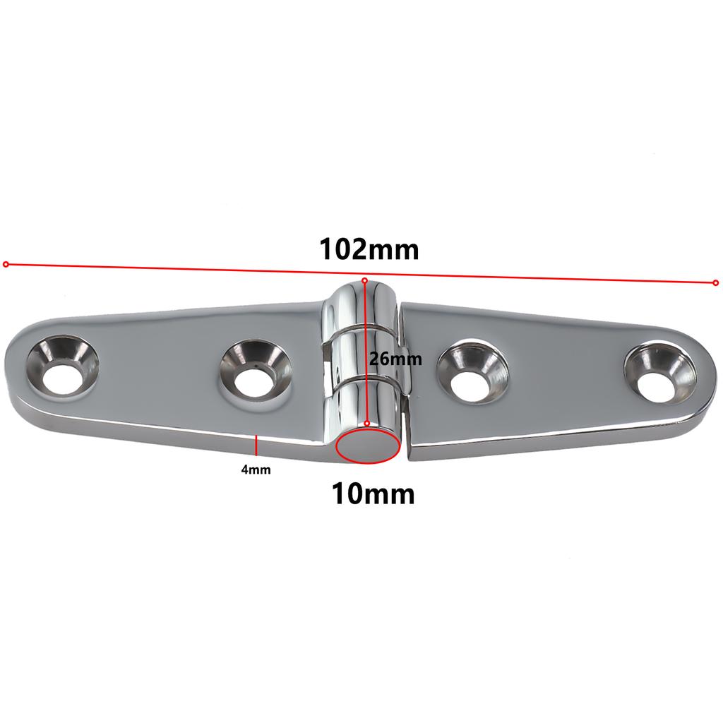 Brand New Boat Hinge Marine Parts Silver Stamp Strap 316 Stainless Steel 5.5mm Butt Cabinet Deck Door Grade Hatch