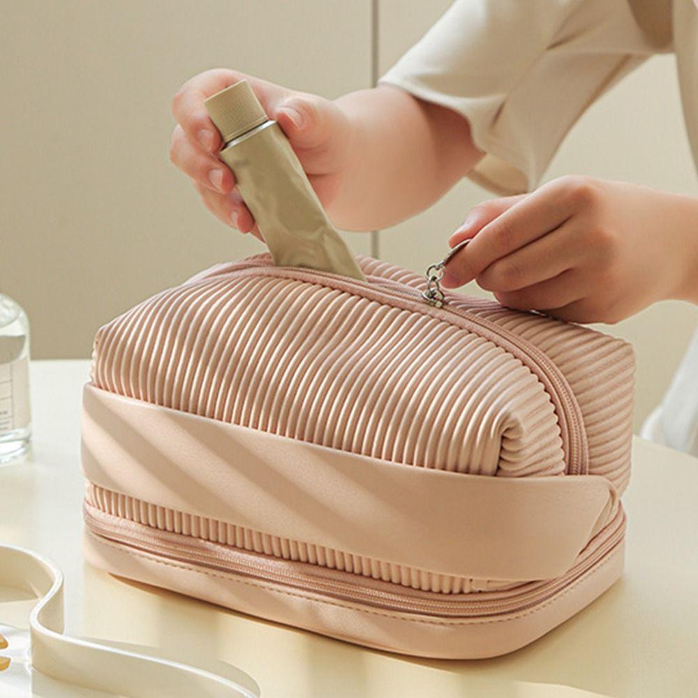 Чехол для туалетных принадлежностей из искусственной кожи, большая вместимость, сумка для хранения в ванной, дорожные аксессуары