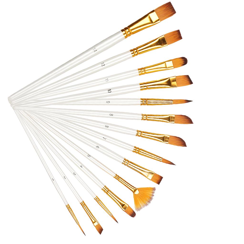 13 шт. кисти для художника, набор нейлоновых ручек, комбинированный жемчужно-белый стержень, инструмент для акварельной акриловой живописи