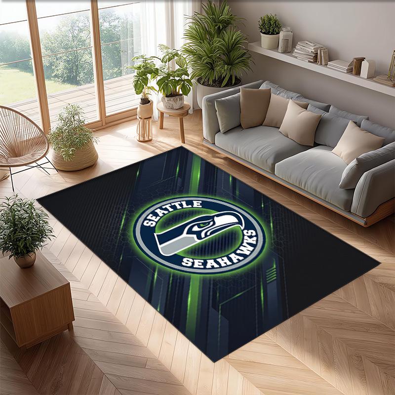 Seattle Seahawks Crystal Velvet Carpet Soft Anti?Slip Floor Mat Comfortable Home Living Room Bedroom Decor Rug