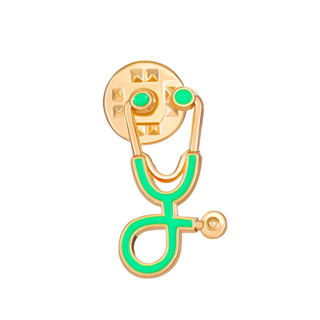 European and American Doctor Who Colorful Cartoon Stethoscope Brooch - Fun Matching Collar Pin Accessory