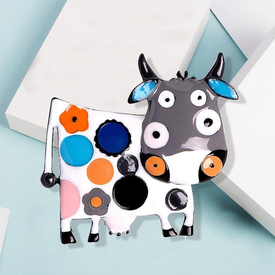 Miss Sugar модная брошь унисекс со стразами, инкрустированная знаками зодиака корова, крупный рогатый скот, брошь, булавки, подарки на Новый год