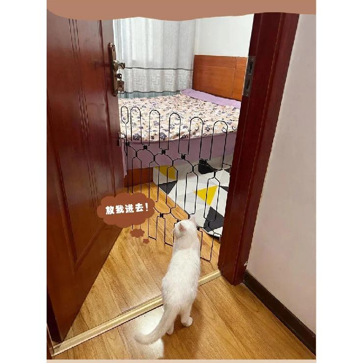 Metal Pet Retractable Gate Adjustable Safety Fence For Dogs Cats Indoor Outdoor Home Stairway Baby Proof For Families Cozy