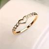 1pc Fashion Heart Shape Simple Hollow Golden Plated Silvery Rose Golden Ring