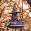 Meditating Witch Garden Bird Feeder Purple Hat Witch Wild Bird Seeds Tray